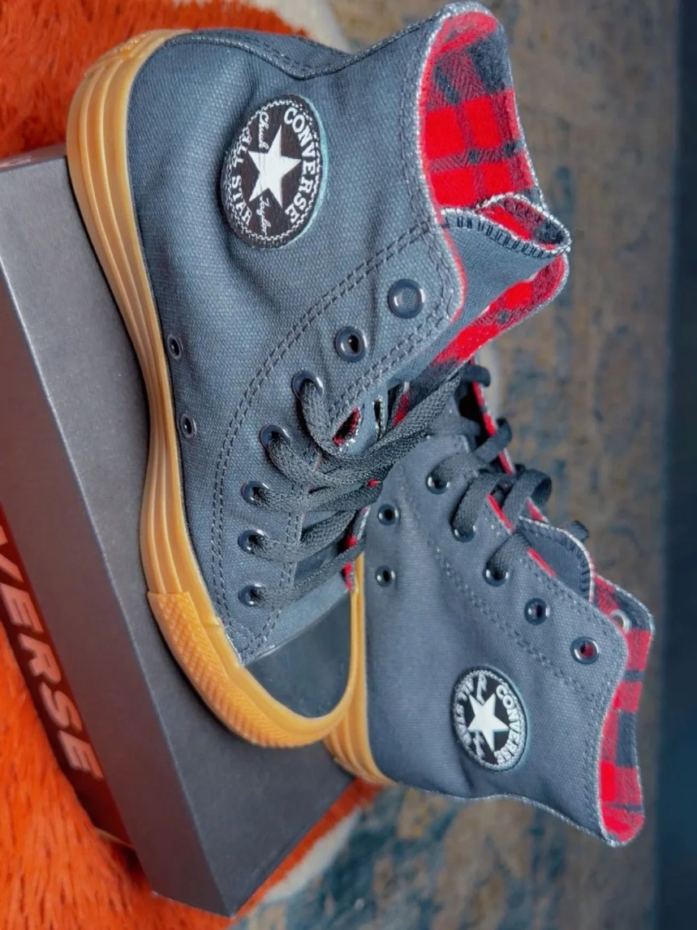 Converse Black High-Top Sneakers with Gum Soles